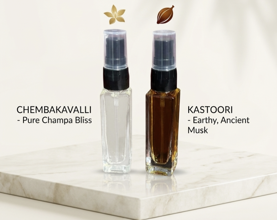 Chembakavalli & Kastoori – Premium Fragrance Oil Combo Pack (8ml x 2)